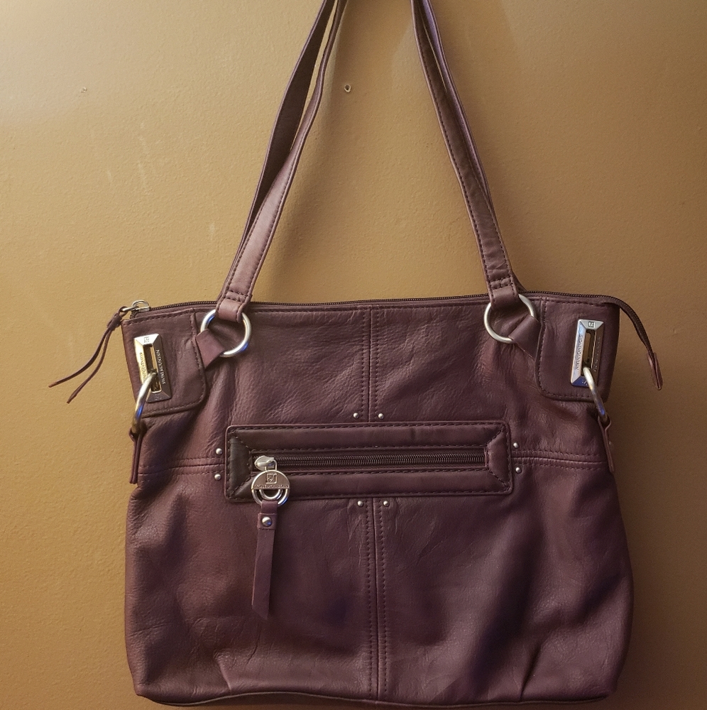 Stone Mountain Purple Leather Shoulder Bag